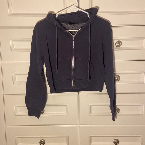 Cropped Zip Up Hoodie. From Brandy Melville. - Picture 1 of 1